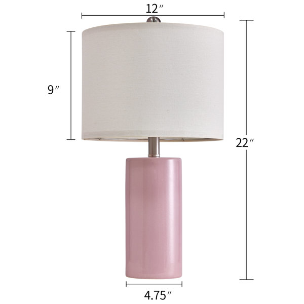 Latitude Run® Avawatz 22＂Modern Pink Ceramic Lamp, for Living Room ...